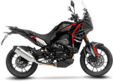 Auspuffendstück Mit Geräuschzulassung Lv-14 Edelstahl Endkappe Carbon Fiber - Leovince Kompatibel Mit Moto Morini X-Cape 700 (2025-2026)