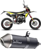 Auspuffendstück Mit Geräuschzulassung X-Fight Edelstahl Schwarz Endkappe Edelstahl - Leovince Kompatibel Mit Fantic Motor Xe 50 Competition (2021-2024)