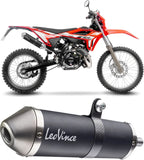 Auspuffendstück Mit Geräuschzulassung X-Fight Edelstahl Schwarz Endkappe Edelstahl - Leovince Kompatibel Mit Beta Rr 50 Motard - Sport (2023-2024)