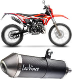Auspuffendstück Mit Geräuschzulassung X-Fight Carbon Fiber Endkappe Edelstahl - Leovince Kompatibel Mit Beta Rr 50 Enduro - Sport (2023-2024)