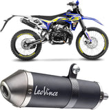 Auspuffendstück Mit Geräuschzulassung X-Fight Edelstahl Schwarz Endkappe Edelstahl - Leovince Kompatibel Mit Sherco 50 Sm-R (2021-2024)