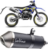 Exhaust Tip With Noise Certification X-Fight Steel Black Stainless Steel End Cap - Leovince Compatible With Sherco 50 Sm-Rs (2021-2024)