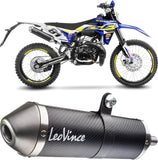 Auspuffendstück Mit Geräuschzulassung X-Fight Carbon Fiber Endkappe Edelstahl - Leovince Kompatibel Mit Sherco 50 Se-R (2021-2024)