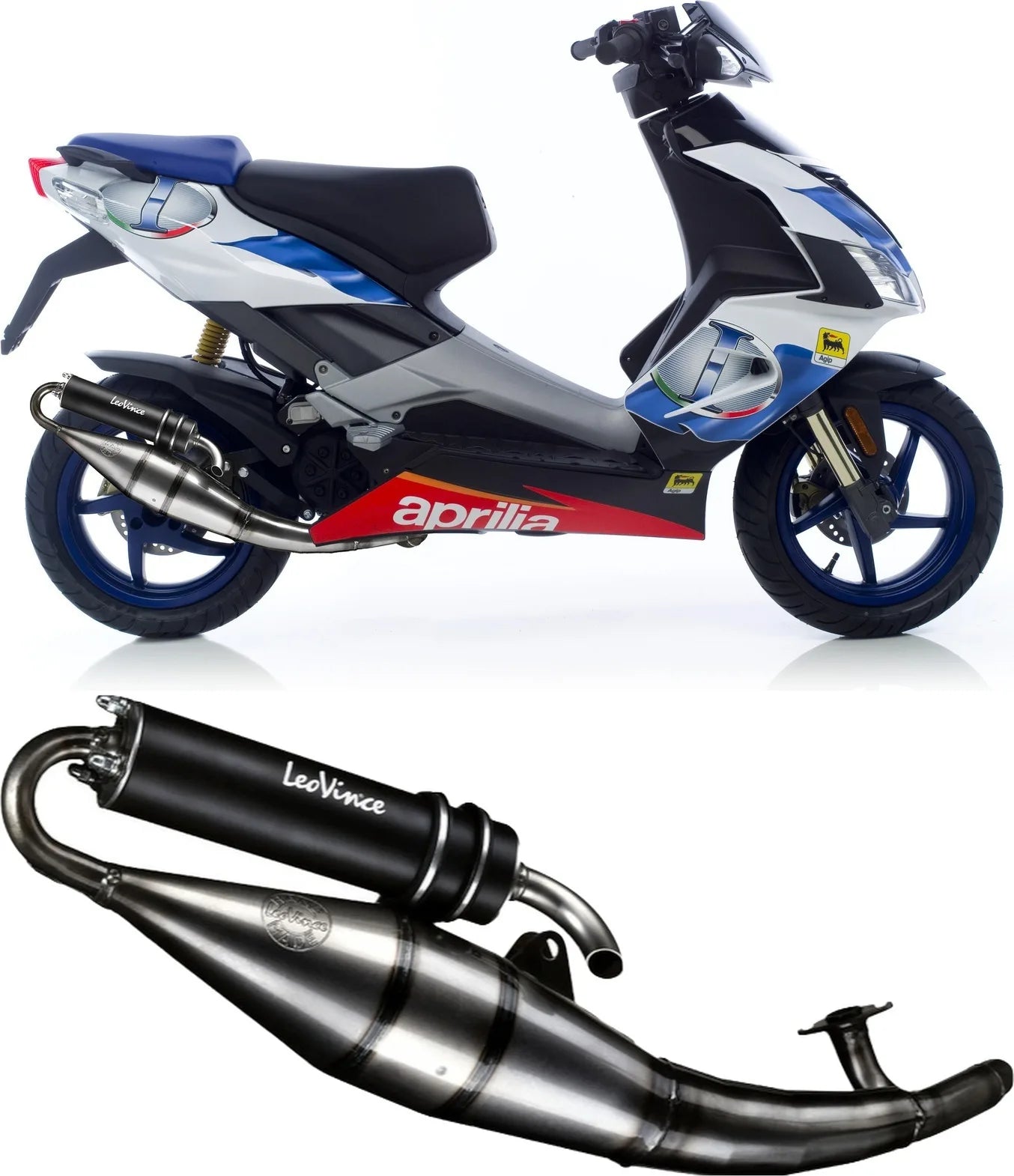 Komplette Abgasanlage Mit Katalysator Und Geräuschzulassung Hand Made Tt Aluminium Schwarz - Leovince Kompatibel Mit Gilera Runner 50 Sp Carburetor (2005-2012)