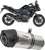 Auspuffendstück Mit Geräuschzulassung Lv One Evo Edelstahl Endkappe Carbon Fiber - Leovince Kompatibel Mit Honda Cbf 1000 - St (2010-2013)