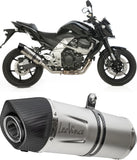 Auspuffendstück Mit Geräuschzulassung Lv One Evo Edelstahl Endkappe Carbon Fiber - Leovince Kompatibel Mit Kawasaki Z 750 R (2011-2014)