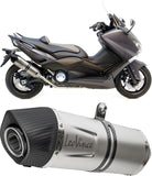 Komplette Abgasanlage Mit Katalysator Und Geräuschzulassung Lv One Evo Edelstahl Endkappe Carbon Fiber - Leovince Kompatibel Mit Yamaha Xp 530 T-Max (2012-2016)