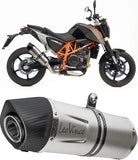 Auspuffendstück Mit Geräuschzulassung Lv One Evo Edelstahl Endkappe Carbon Fiber - Leovince Kompatibel Mit Ktm 690 Duke - R (2012-2015)