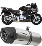 Doppelauspuffanlage Mit Geräuschzulassung Lv One Evo Edelstahl Endkappe Carbon Fiber - Leovince Kompatibel Mit Yamaha Fjr 1300 A - As (2001-2015)