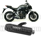 Auspuffendstück Mit Geräuschzulassung Jet-Race Edelstahl Schwarz Carbon - Arrow Special Parts Kompatibel Mit Yamaha Xsr 700 (2016-2020)