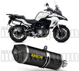 Auspuffendstück Mit Geräuschzulassung Race-Tech Aluminium Schwarz Carbon - Arrow Special Parts Kompatibel Mit Benelli Trk 502 (2017-2020)