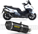 Auspuffendstück Mit Geräuschzulassung Race-Tech Aluminium Schwarz Carbon - Arrow Special Parts Kompatibel Mit Bmw C 650 Sport (2016-2020)