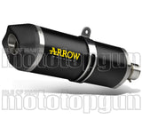 Exhaust Tip With Noise Certification Race-Tech Black Aluminium Carbon - Arrow Special Parts Compatible With Ktm 690 Motard (2009-2016)