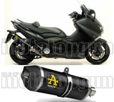 Auspuffendstück Mit Geräuschzulassung Race-Tech Aluminium Schwarz Carbon - Arrow Special Parts Kompatibel Mit Yamaha Xp 530 T-Max (2012-2016)