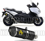 Auspuffendstück Mit Geräuschzulassung Race-Tech Aluminium Schwarz Carbon - Arrow Special Parts Kompatibel Mit Yamaha Xp 530 T-Max (2017-2019)