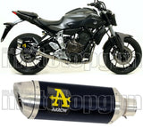 Auspuffendstück Mit Geräuschzulassung Thunder Aluminium Schwarz Edelstahl - Arrow Special Parts Kompatibel Mit Yamaha Tracer 7 (2021-2024)