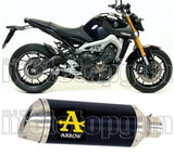 Auspuffendstück Mit Geräuschzulassung Thunder Aluminium Schwarz Edelstahl - Arrow Special Parts Kompatibel Mit Yamaha Mt-09 (2013-2020)