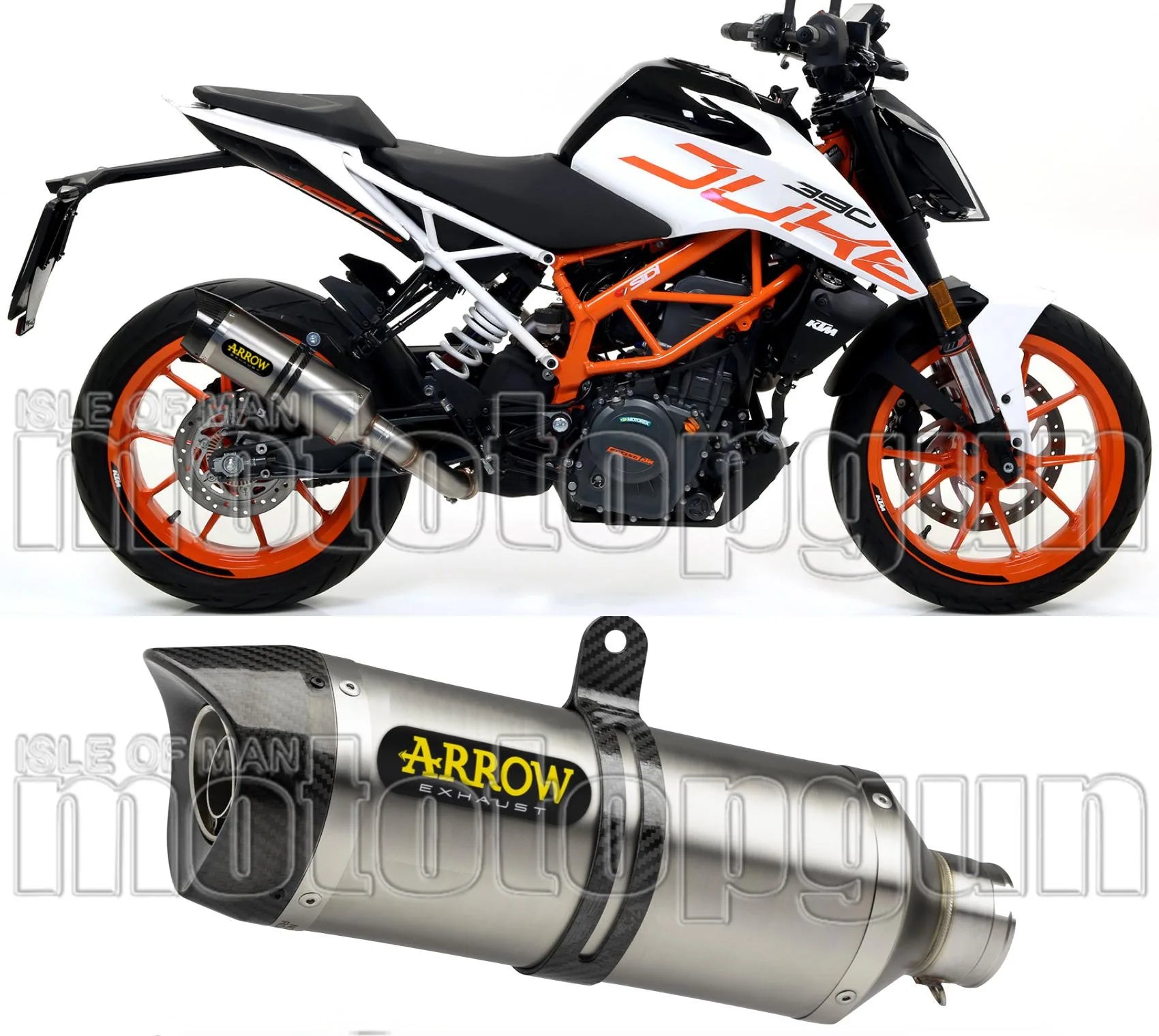 Auspuffendstück Mit Geräuschzulassung Thunder Titan Carbon - Arrow Special Parts Kompatibel Mit Ktm Rc 125 (2017-2020)