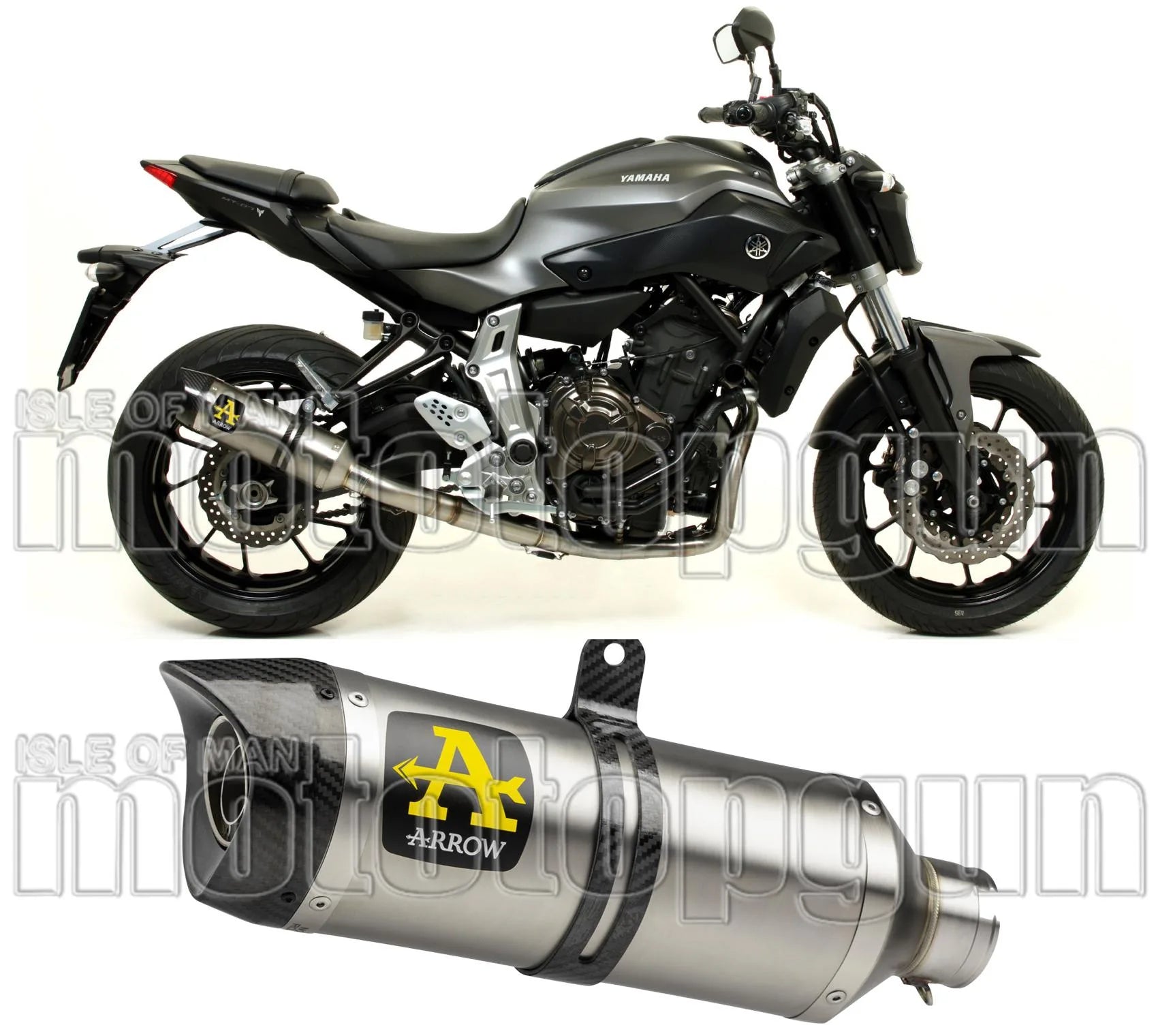 Auspuffendstück Mit Geräuschzulassung Thunder Titan Carbon - Arrow Special Parts Kompatibel Mit Yamaha Tracer 700 (2016-2019)