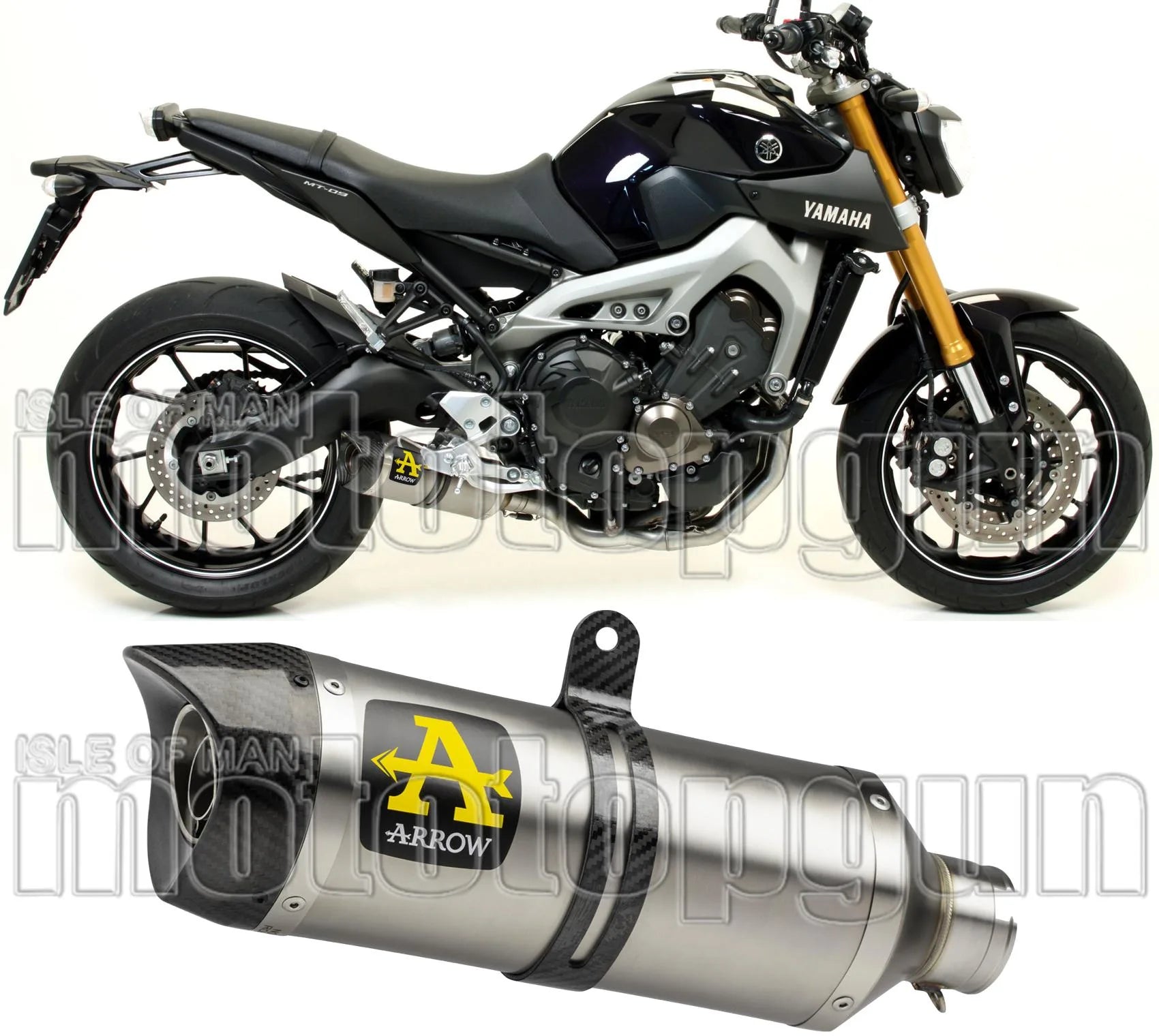Auspuffendstück Mit Geräuschzulassung Thunder Titan Carbon - Arrow Special Parts Kompatibel Mit Yamaha Mt-09 Tracer (2015-2020)