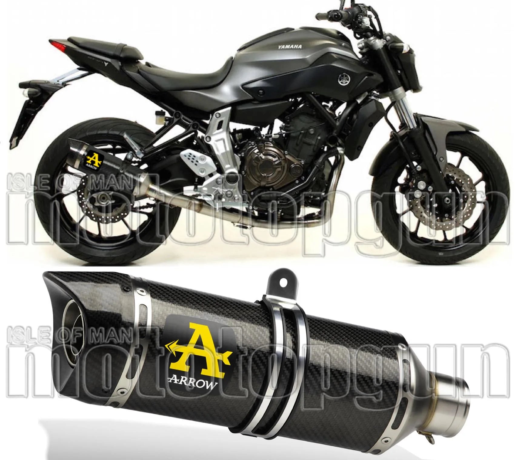 Auspuffendstück Mit Geräuschzulassung Thunder Carbon Carbon - Arrow Special Parts Kompatibel Mit Yamaha Tracer 700 (2016-2019)
