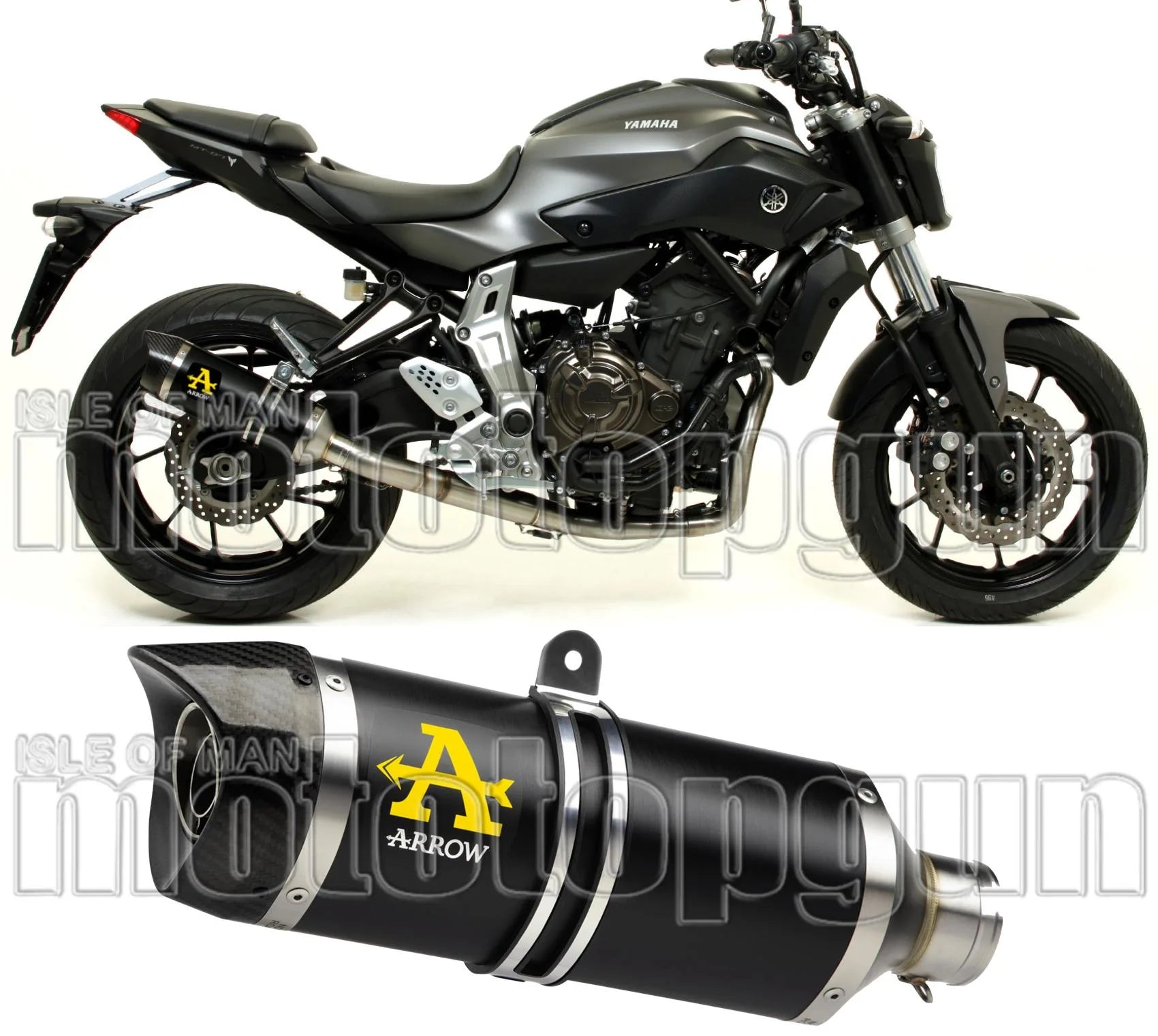 Auspuffendstück Mit Geräuschzulassung Thunder Aluminium Schwarz Carbon - Arrow Special Parts Kompatibel Mit Yamaha Tracer 7 (2021-2024)