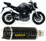 Auspuffendstück Mit Geräuschzulassung Thunder Aluminium Schwarz Carbon - Arrow Special Parts Kompatibel Mit Yamaha Mt-125 (2020)