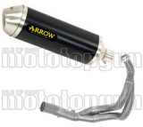 Komplette Abgasanlage Mit Katalysator Und Geräuschzulassung Race-Tech Aluminium Schwarz Edelstahl - Arrow Special Parts Kompatibel Mit Kawasaki Ninja 650 (2017-2020)