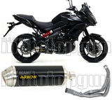 Komplette Abgasanlage Mit Katalysator Und Geräuschzulassung Race-Tech Aluminium Schwarz Edelstahl - Arrow Special Parts Kompatibel Mit Kawasaki Versys 650 (2017-2022)