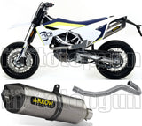 Komplette Abgasanlage Mit Katalysator Und Geräuschzulassung Race-Tech Titan Carbon - Arrow Special Parts Kompatibel Mit Husqvarna 701 Supermoto (2017-2020)