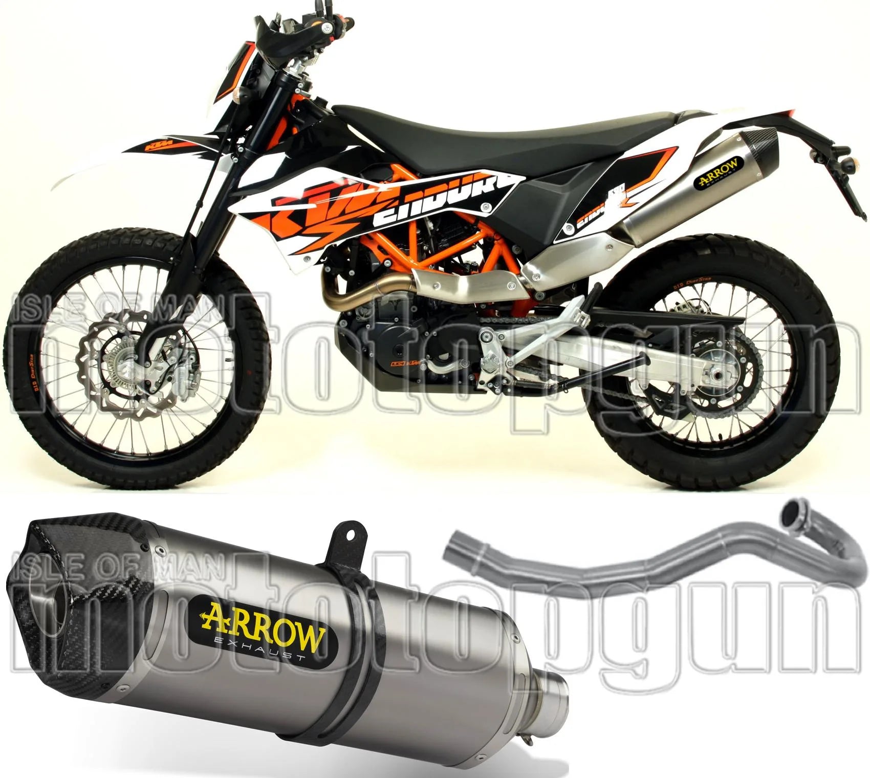 Komplette Abgasanlage Mit Katalysator Und Geräuschzulassung Race-Tech Titan Carbon - Arrow Special Parts Kompatibel Mit Gasgas Es 700 (2022-2024)