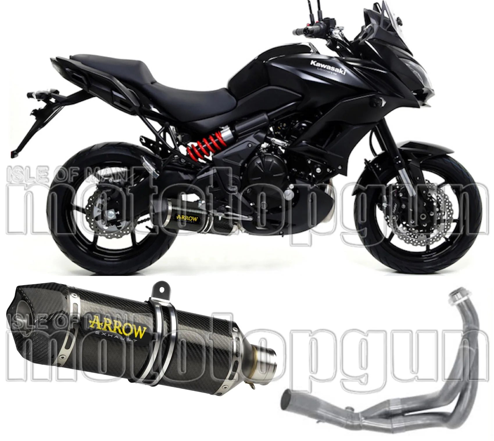Komplette Abgasanlage Mit Katalysator Und Geräuschzulassung Race-Tech Carbon Carbon - Arrow Special Parts Kompatibel Mit Kawasaki Versys 650 (2017-2022)