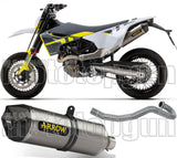 Complete Catalytic Exhaust System With Sound Certification Race-Tech Aluminium Carbon - Arrow Special Parts Compatible With Husqvarna 701 Enduro (2021-2024)