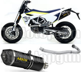 Komplette Abgasanlage Mit Katalysator Und Geräuschzulassung Race-Tech Aluminium Schwarz Carbon - Arrow Special Parts Kompatibel Mit Husqvarna 701 Supermoto (2017-2020)