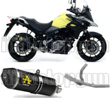 Komplette Abgasanlage Mit Katalysator Und Geräuschzulassung Race-Tech Aluminium Schwarz Carbon - Arrow Special Parts Kompatibel Mit Suzuki V-Strom 650 (2017-2020)