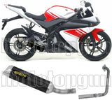 Komplette Abgasanlage Mit Katalysator Und Geräuschzulassung Thunder Aluminium Schwarz Edelstahl - Arrow Special Parts Kompatibel Mit Yamaha Yzf-R 125 (2008-2013)