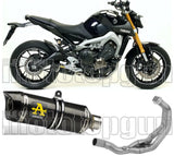 Komplette Abgasanlage Mit Katalysator Und Geräuschzulassung Thunder Carbon Carbon - Arrow Special Parts Kompatibel Mit Yamaha Mt-09 (2013-2020)