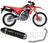 Komplette Abgasanlage Mit Katalysator Und Geräuschzulassung Thunder Aluminium Schwarz Carbon - Arrow Special Parts Kompatibel Mit Honda Crf 300 L (2021-2024)