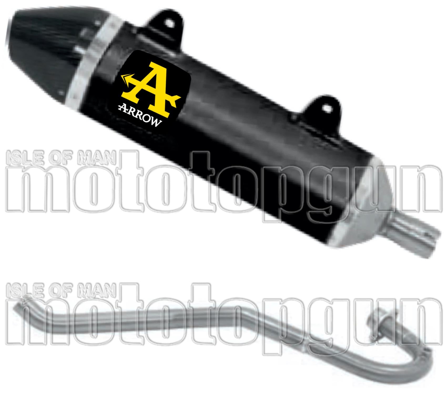 Complete Catalytic Exhaust System With Sound Certification Thunder Black Aluminium Carbon - Arrow Special Parts Compatible With Malaguti Xsm 125 4T (2019-2020)