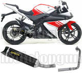 Komplette Abgasanlage Mit Katalysator Und Geräuschzulassung Thunder Aluminium Schwarz Carbon - Arrow Special Parts Kompatibel Mit Yamaha Yzf-R 125 (2008-2013)
