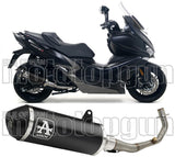 Complete Catalytic Exhaust System With Sound Certification Urban Black Aluminium Stainless Steel Black - Arrow Special Parts Compatible With Kymco Xciting 400 I S (2019-2020)