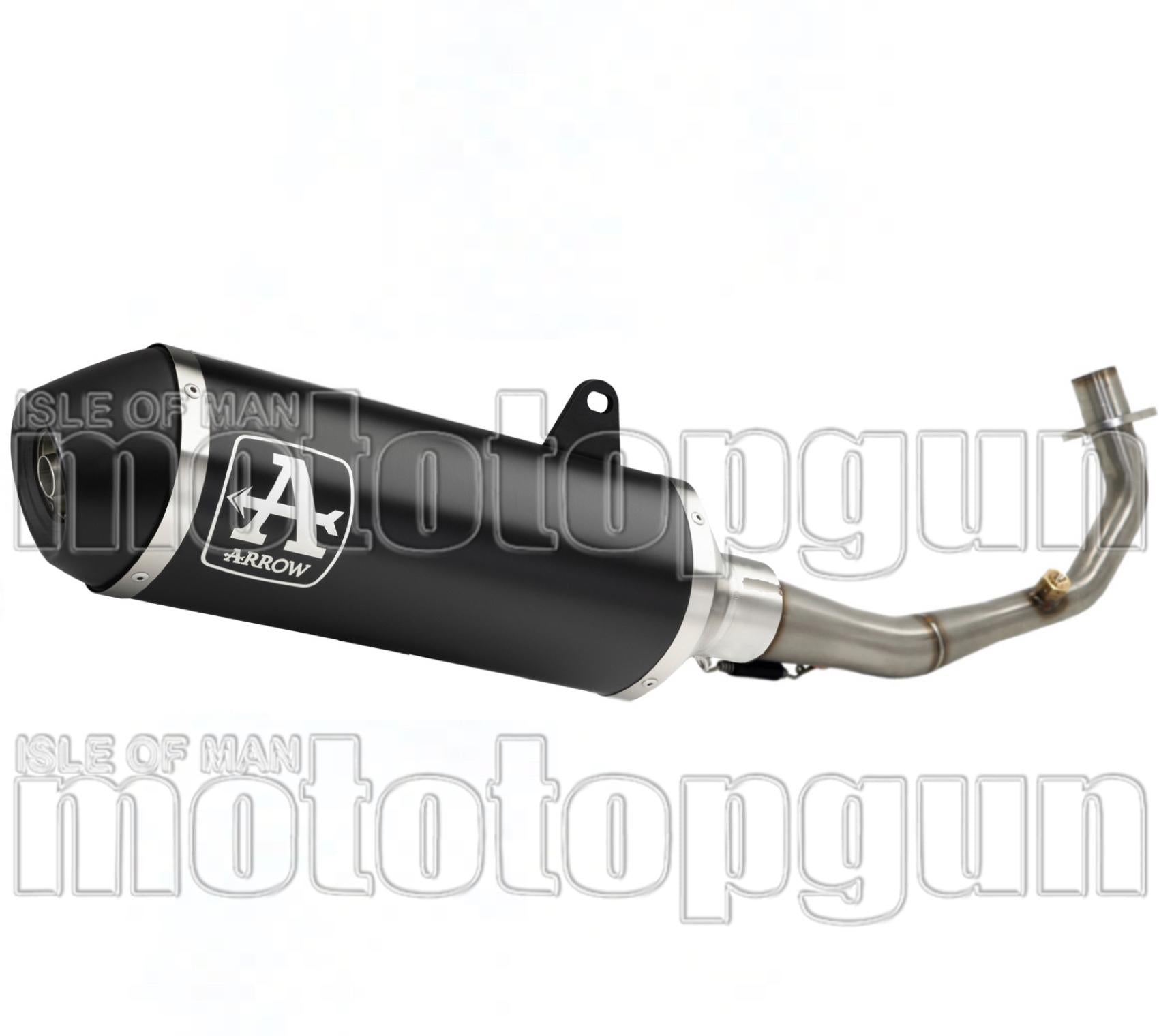 Complete Catalytic Exhaust System With Sound Certification Urban Black Aluminium Stainless Steel Black - Arrow Special Parts Compatible With Piaggio Vespa Gts 125 Ie (2017-2018)