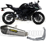 Komplette Abgasanlage Mit Katalysator Und Geräuschzulassung X-Kone Nichrom Carbon - Arrow Special Parts Kompatibel Mit Kawasaki Z 650 (2017-2020)