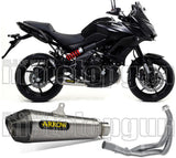 Komplette Abgasanlage Mit Katalysator Und Geräuschzulassung X-Kone Nichrom Carbon - Arrow Special Parts Kompatibel Mit Kawasaki Versys 650 (2017-2022)