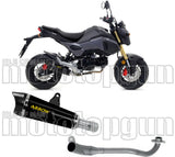 Komplette Abgasanlage Mit Katalysator Und Geräuschzulassung X-Kone Nichrom Schwarz Carbon - Arrow Special Parts Kompatibel Mit Honda Msx 125 (2016-2020)