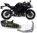 Komplette Abgasanlage Mit Katalysator Und Geräuschzulassung X-Kone Nichrom Schwarz Carbon - Arrow Special Parts Kompatibel Mit Kawasaki Ninja 650 (2017-2020)