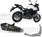 Complete Catalytic Exhaust System With Sound Certification X-Kone Black Nichrom Carbon - Arrow Special Parts Compatible With Kawasaki Versys 650 (2017-2022)