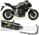 Komplette Abgasanlage Mit Katalysator Und Geräuschzulassung Thunder Carbon Carbon - Arrow Special Parts Kompatibel Mit Yamaha Tracer 700 (2016-2019)