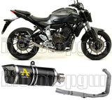 Komplette Abgasanlage Mit Katalysator Und Geräuschzulassung Thunder Aluminium Schwarz Carbon - Arrow Special Parts Kompatibel Mit Yamaha Tracer 700 (2016-2019)