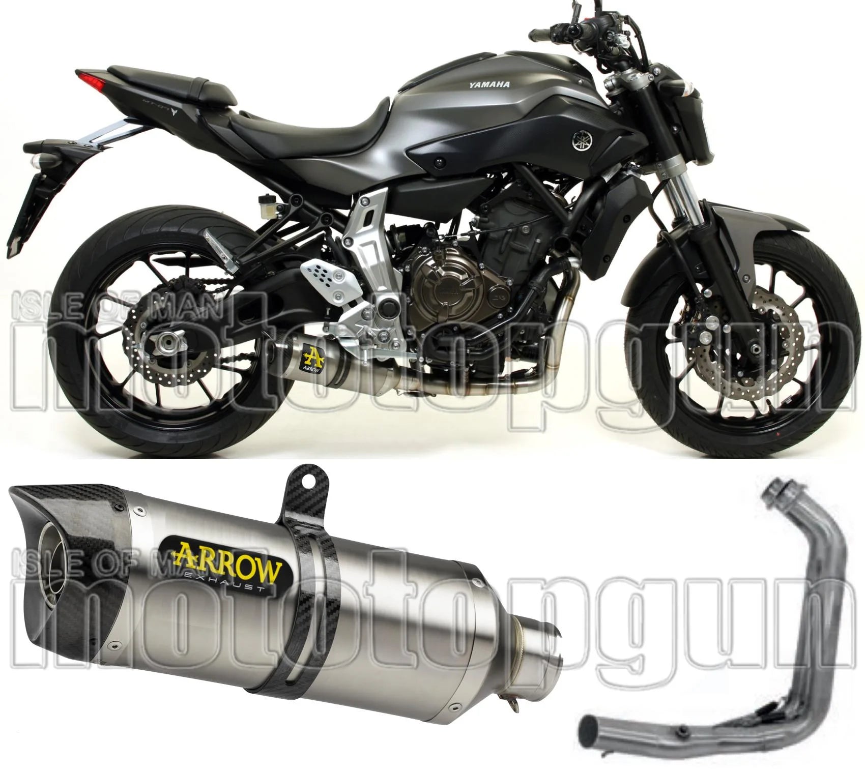 Komplette Abgasanlage Mit Katalysator Und Geräuschzulassung Thunder Titan Carbon - Arrow Special Parts Kompatibel Mit Yamaha Tracer 700 (2020)